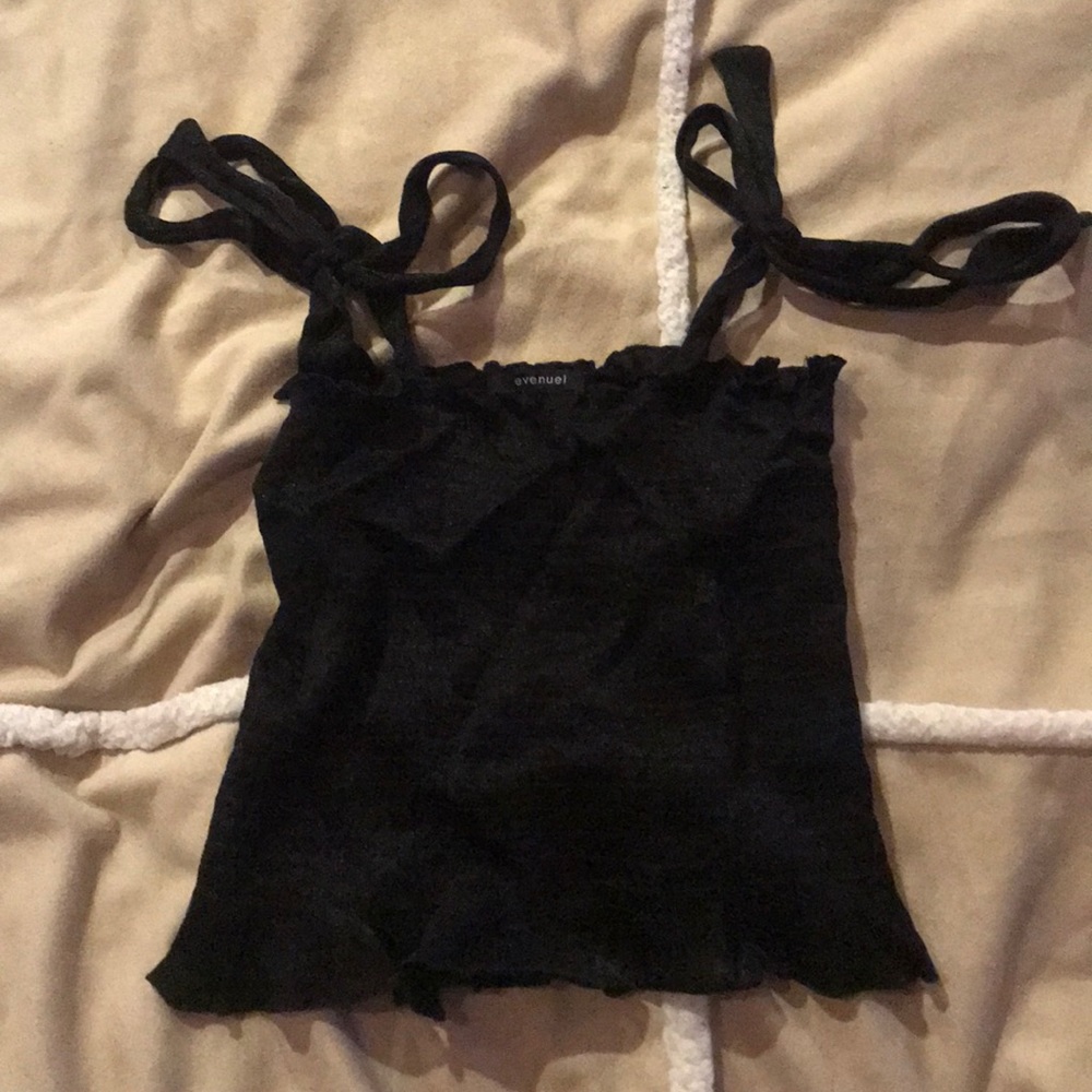 BNWOT black crop tube top with cute straps